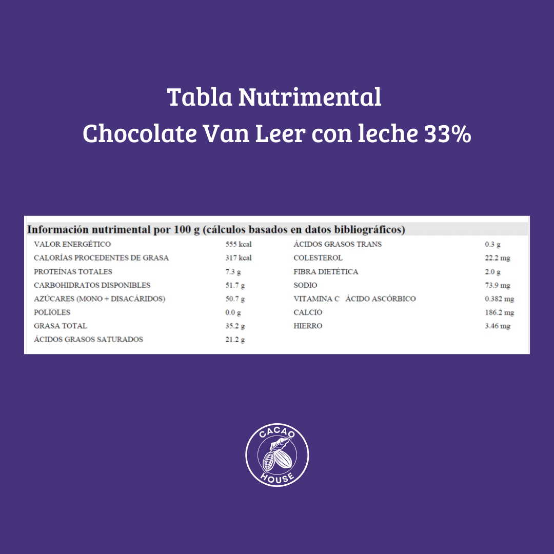 Chocolate con leche 33% cacao Van Leer