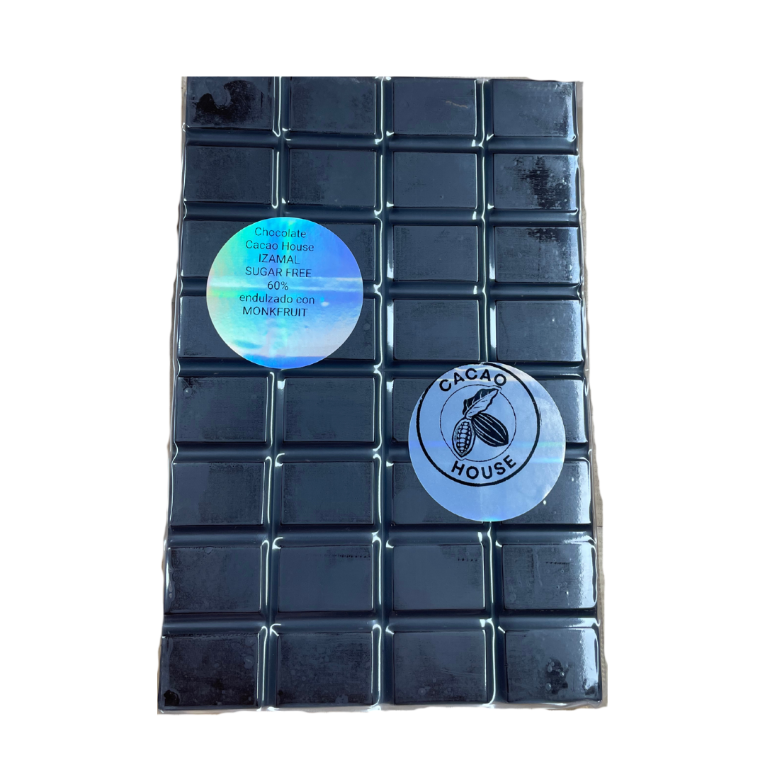 Chocolate con monkfruit Cacao House 60% cacao (sin ázucar)
