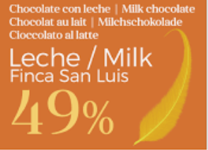 Chocolate con leche 49% Wolter Finca San Luis
