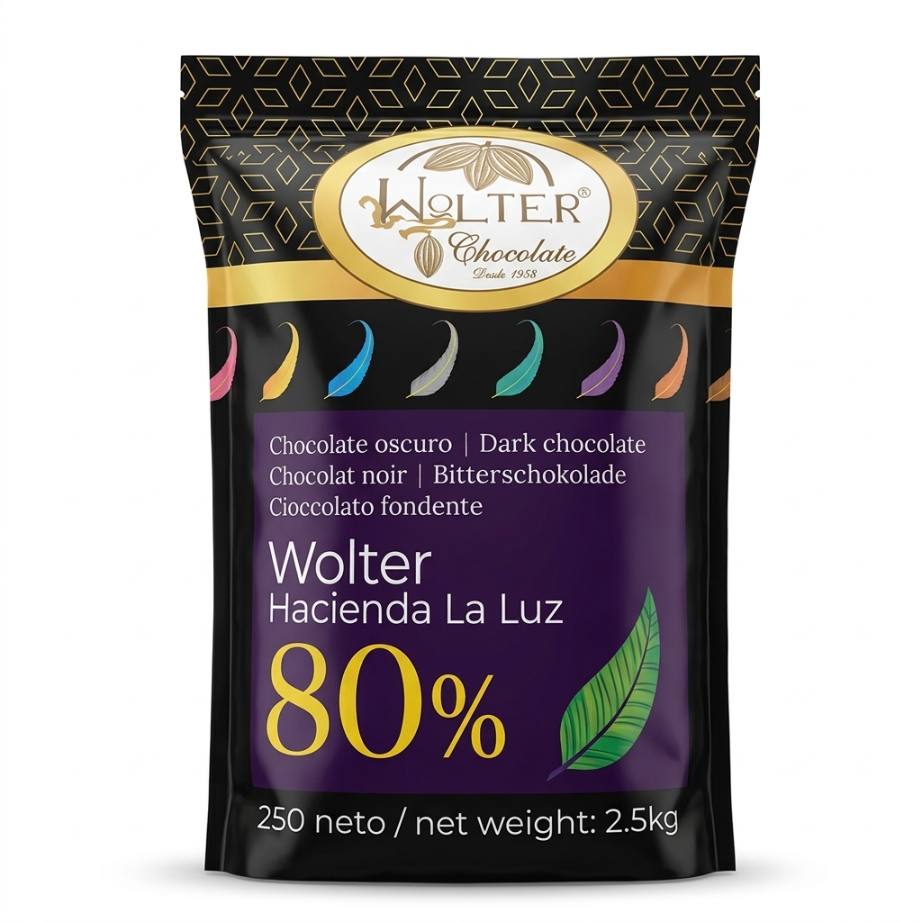 Chocolate amargo 80% Wolter mexicano Hacienda la Luz