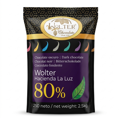 Chocolate amargo 80% Wolter mexicano Hacienda la Luz