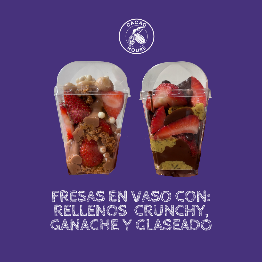 Curso Arma tu fresas en vaso con rellenos crunchy y glaseados