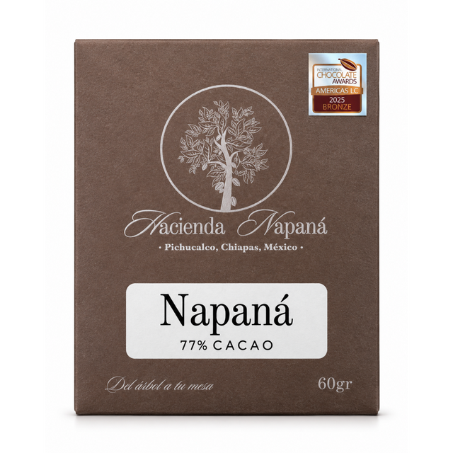 Barra de Chocolate amargo 77% Napaná 60 gr