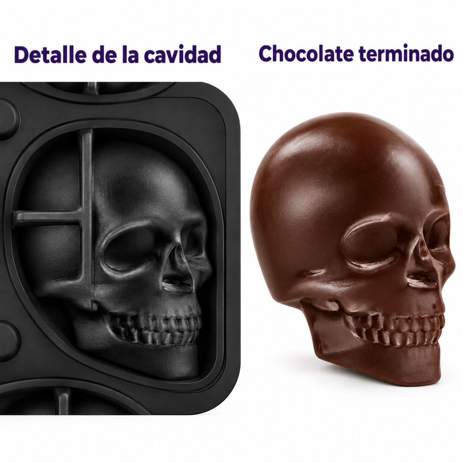 molde de silicon para chocolate calavera
