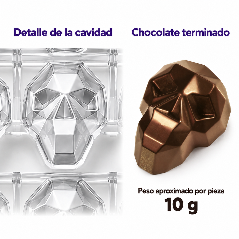 molde de chocolate dia de muertos Skull Martellato MA1017