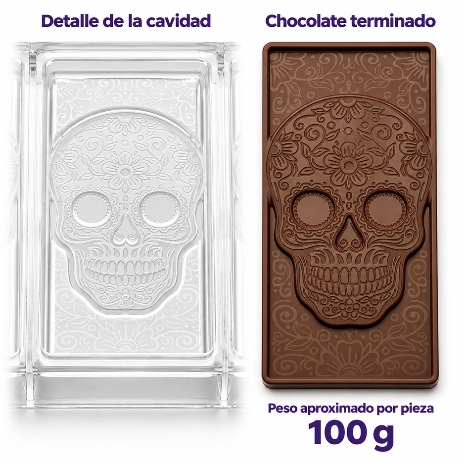 molde de chocolate calaca